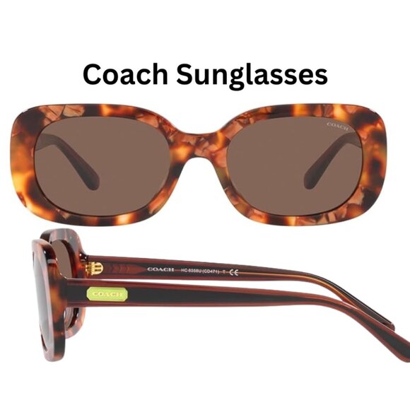 New Coach Women\'s Hc8358u Universal Fit Oval Sunglasses